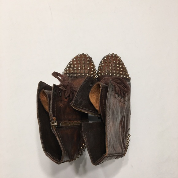 Steve Madden Tarnney Brown Leather Studded Combat Boots Size 7M - Picture 11 of 13